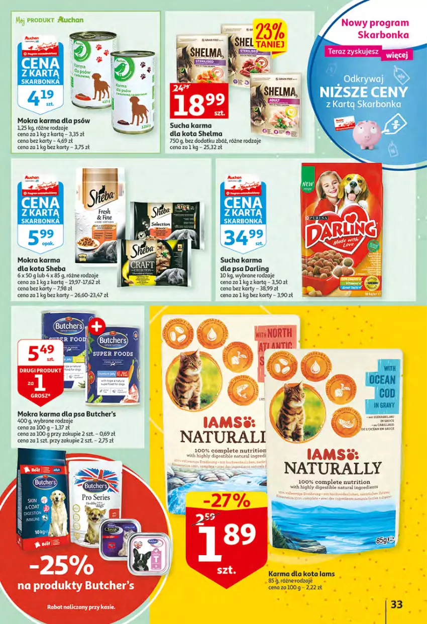 Gazetka promocyjna Auchan - Wiosenny ogród jest w cenie Hipermarkety - ważna 28.04 do 04.05.2022 - strona 33 - produkty: Butcher's, Gra, Iams, Mokra karma, Sheba, Stek, Sucha karma, Tera