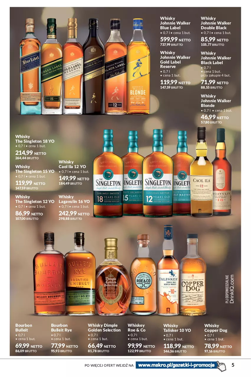 Gazetka promocyjna Makro - Katalog Whisky - ważna 15.09 do 30.09.2023 - strona 5 - produkty: Bourbon, Dimple Golden Selection, Johnnie Walker, Lack, Ser, Whiskey, Whisky