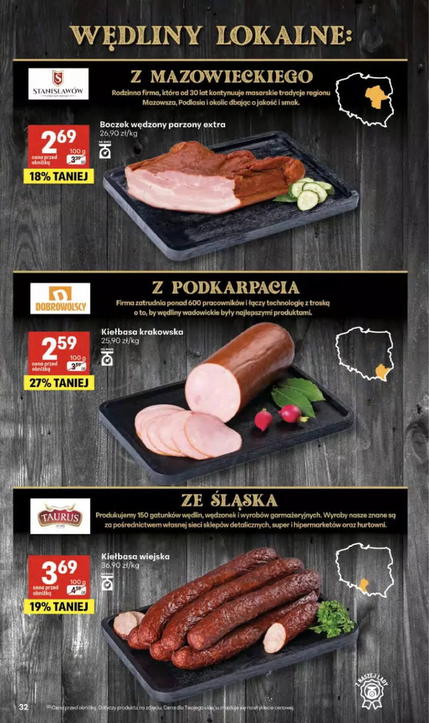 Gazetka promocyjna Delikatesy Centrum - Franczyza DC13 Czwartek - ważna 26.03 do 01.04.2026 - strona 32 - produkty: Karp, Kiełbasa, Kiełbasa krakowska, Kiełbasa wiejska