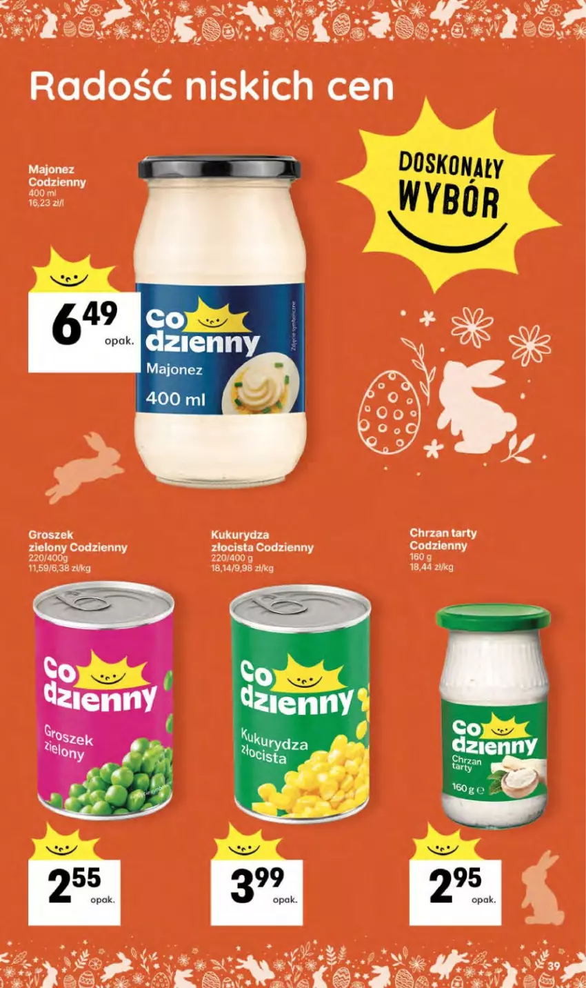 Gazetka promocyjna Delikatesy Centrum - Franczyza DC13 Czwartek - ważna 26.03 do 01.04.2026 - strona 39 - produkty: Chrzan, Groszek, Kukurydza, Majonez
