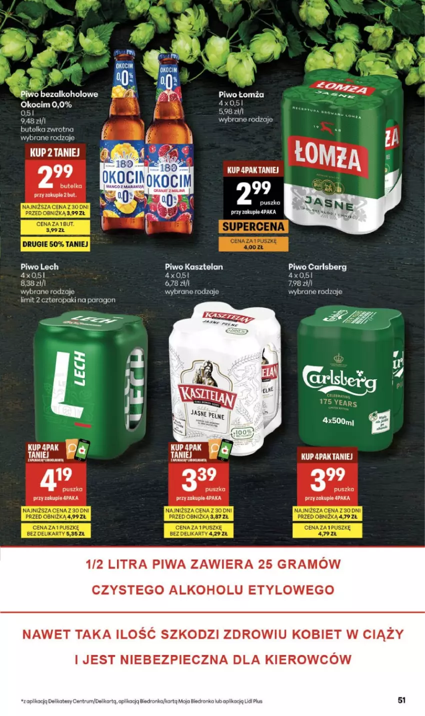 Gazetka promocyjna Delikatesy Centrum - Franczyza DC13 Czwartek - ważna 26.03 do 01.04.2026 - strona 51 - produkty: Carlsberg, Gra, Kasztelan, Koc, Okocim, Piec, Piwa, Piwo, Rum