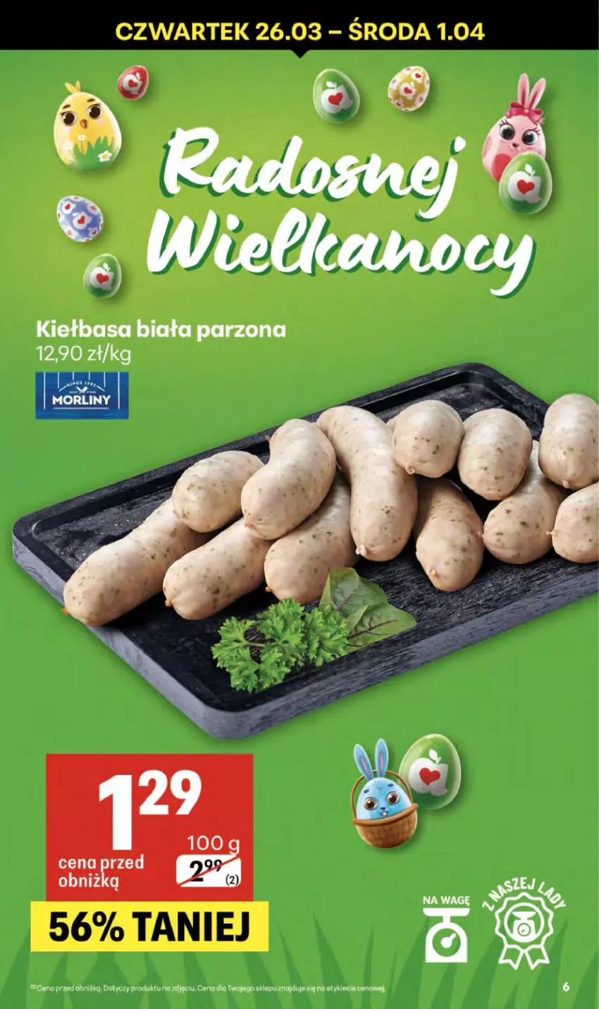 Gazetka promocyjna Delikatesy Centrum - Franczyza DC13 Czwartek - ważna 26.03 do 01.04.2026 - strona 6 - produkty: Kiełbasa, Kiełbasa biała