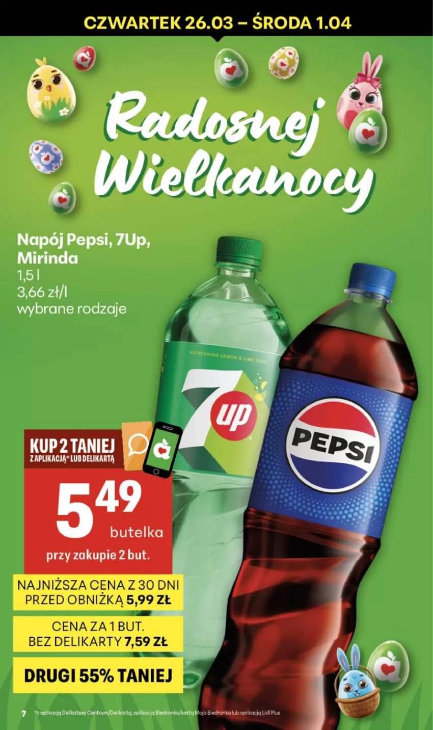 Gazetka promocyjna Delikatesy Centrum - Franczyza DC13 Czwartek - ważna 26.03 do 01.04.2026 - strona 7 - produkty: 7up, Mirinda, Napój, Pepsi, Rum