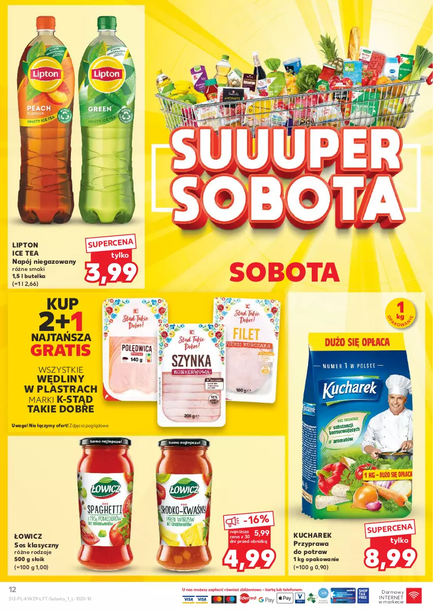 Gazetka promocyjna Kaufland - Gazetka tygodnia - ważna 18.07 do 24.07.2024 - strona 12 - produkty: Gra, Ice tea, Kucharek, Lipton, Napój, Napój niegazowany, Przyprawa do potraw, Sos, Waga