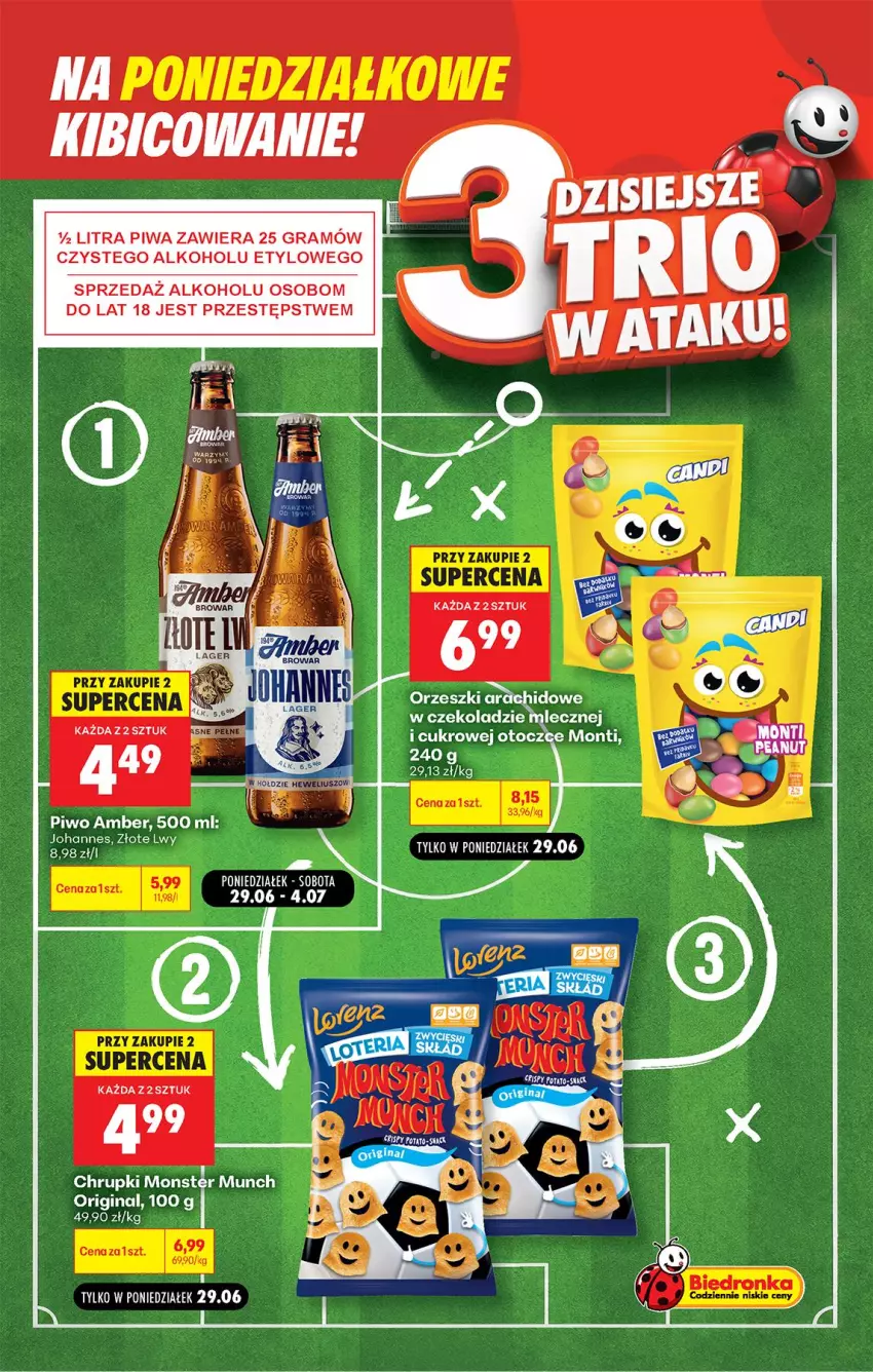 Gazetka promocyjna Biedronka - Gazetka - ważna 29.06 do 06.07.2026 - strona 4 - produkty: BIC, Chrupki, Gin, Gra, Monster Munch, Piwa, Piwo