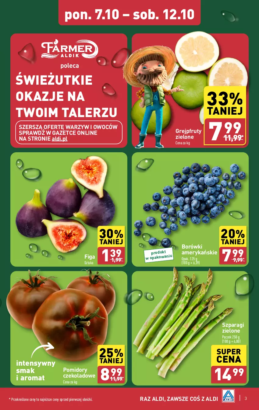 Gazetka promocyjna Aldi - Farmer ALDIK poleca świeże owoce i warzywa - ważna 07.10 do 12.10.2024 - strona 3 - produkty: Grejpfrut, Pomidory, Talerz