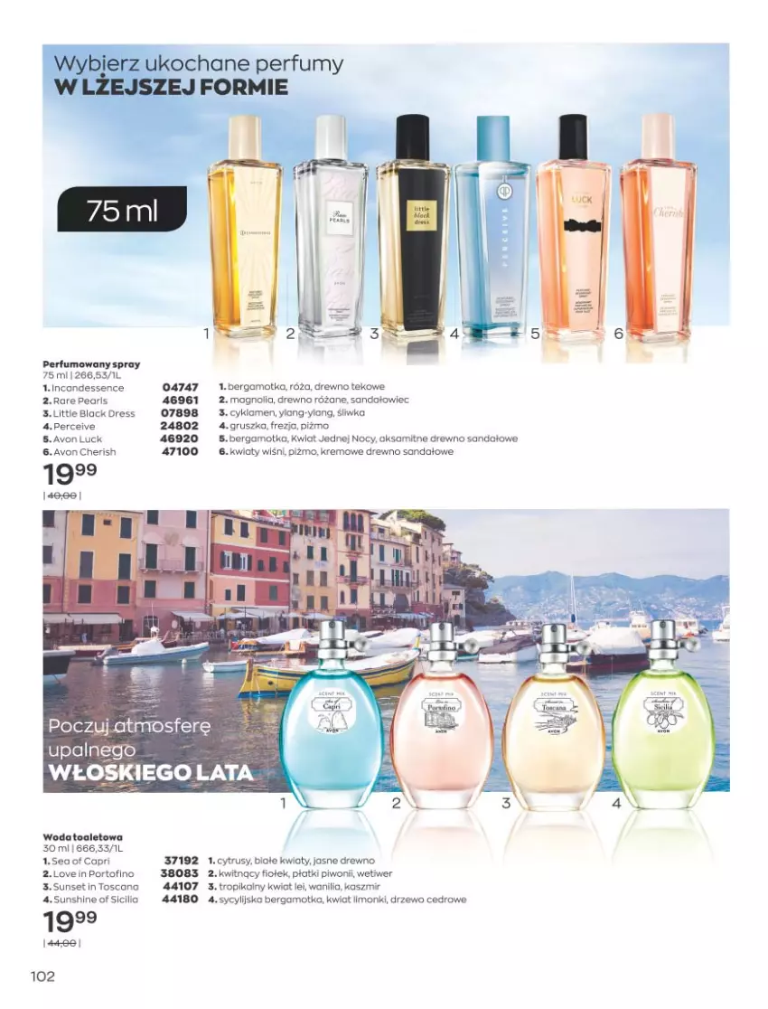 Gazetka promocyjna Avon - Katalog Avon 9/2021 kampania wrzesień - ważna 01.09 do 30.09.2021 - strona 102 - produkty: Cyklamen, Dres, Koc, Lack, Perfum, Piwo, Por, Róża, Sandał, Woda, Woda toaletowa