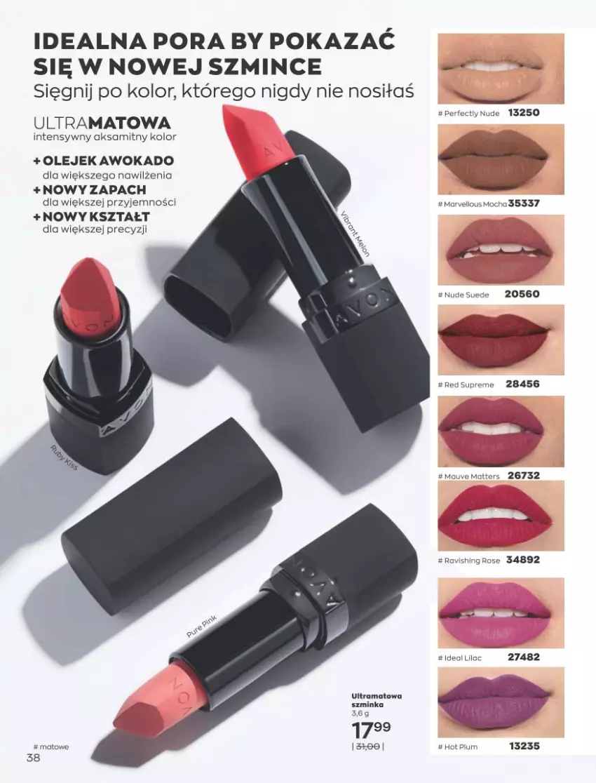 Gazetka promocyjna Avon - Katalog Avon 9/2021 kampania wrzesień - ważna 01.09 do 30.09.2021 - strona 38 - produkty: Aksam, Inka, Olej, Por, Rama, Szminka