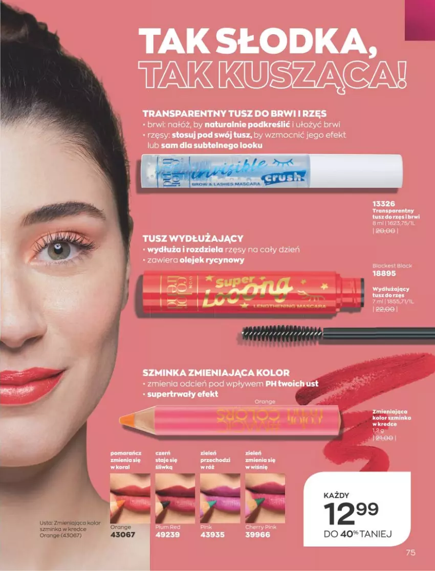 Gazetka promocyjna Avon - Katalog Avon 9/2021 kampania wrzesień - ważna 01.09 do 30.09.2021 - strona 75 - produkty: Cień, Inka, Olej, Por, Szminka, Tran, Tusz