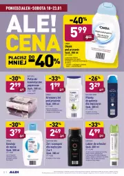 Gazetka promocyjna Aldi - ALE! CENA w ALDI - Gazetka - ważna od 23.01 do 23.01.2021 - strona 22 - produkty: Patyczki kosmetyczne, Emulsja, Olejek pod prysznic, Ser, Rum, Gin, Papier, Klej, Pianka do golenia, Emulsja do mycia, Szampon, Lakier do włosów, Olej, Lakier
