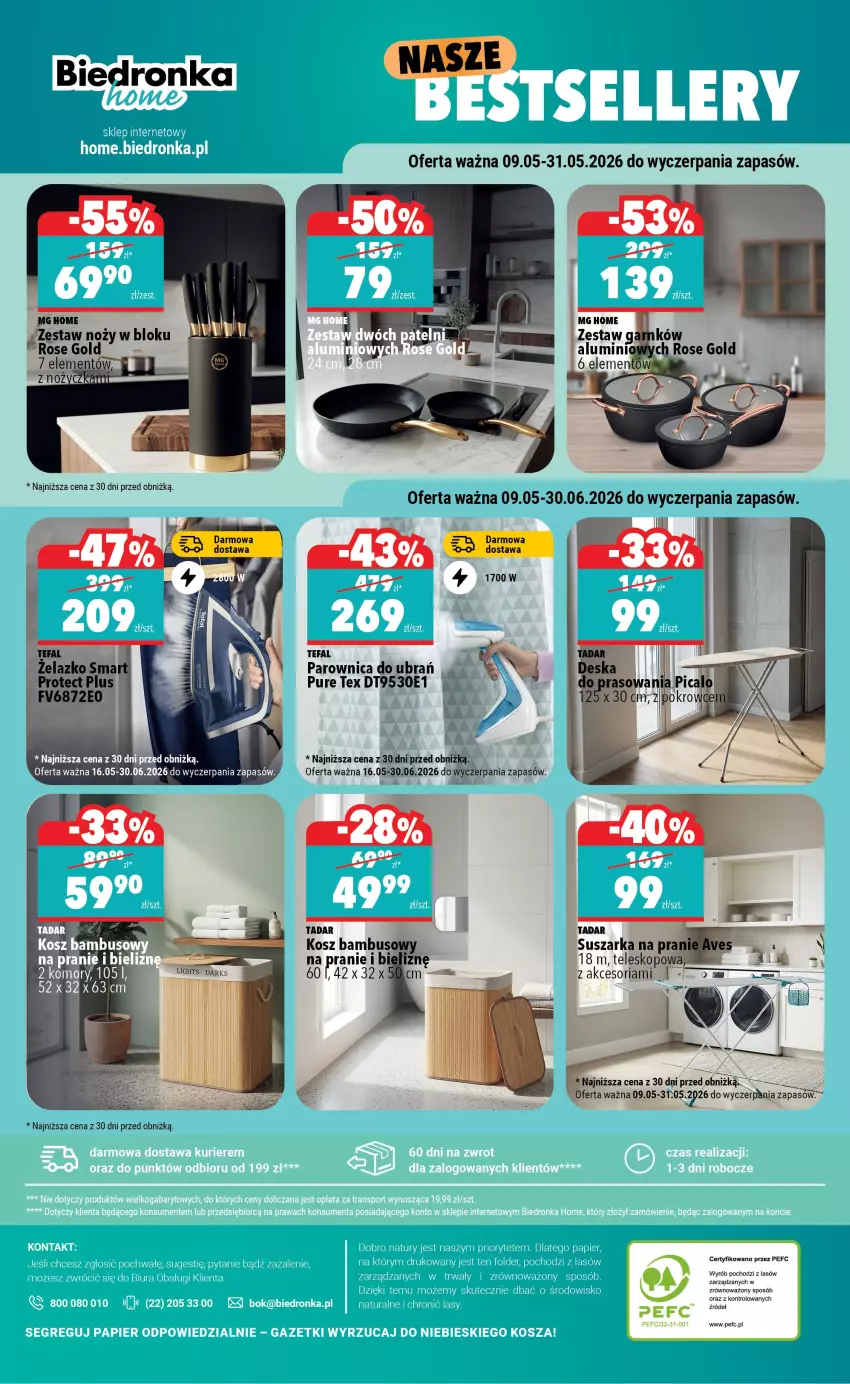 Gazetka promocyjna Biedronka - Gazetka - ważna 16.05 do 23.05.2026 - strona 6 - produkty: Fa, Noż, Parownica, Tefal