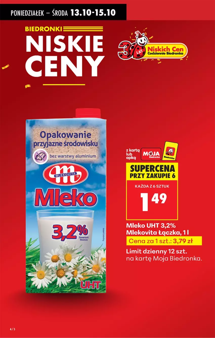 Gazetka promocyjna Biedronka - Od Poniedziałku - ważna 13.10 do 18.10.2025 - strona 2 - produkty: Mleko, Mlekovita