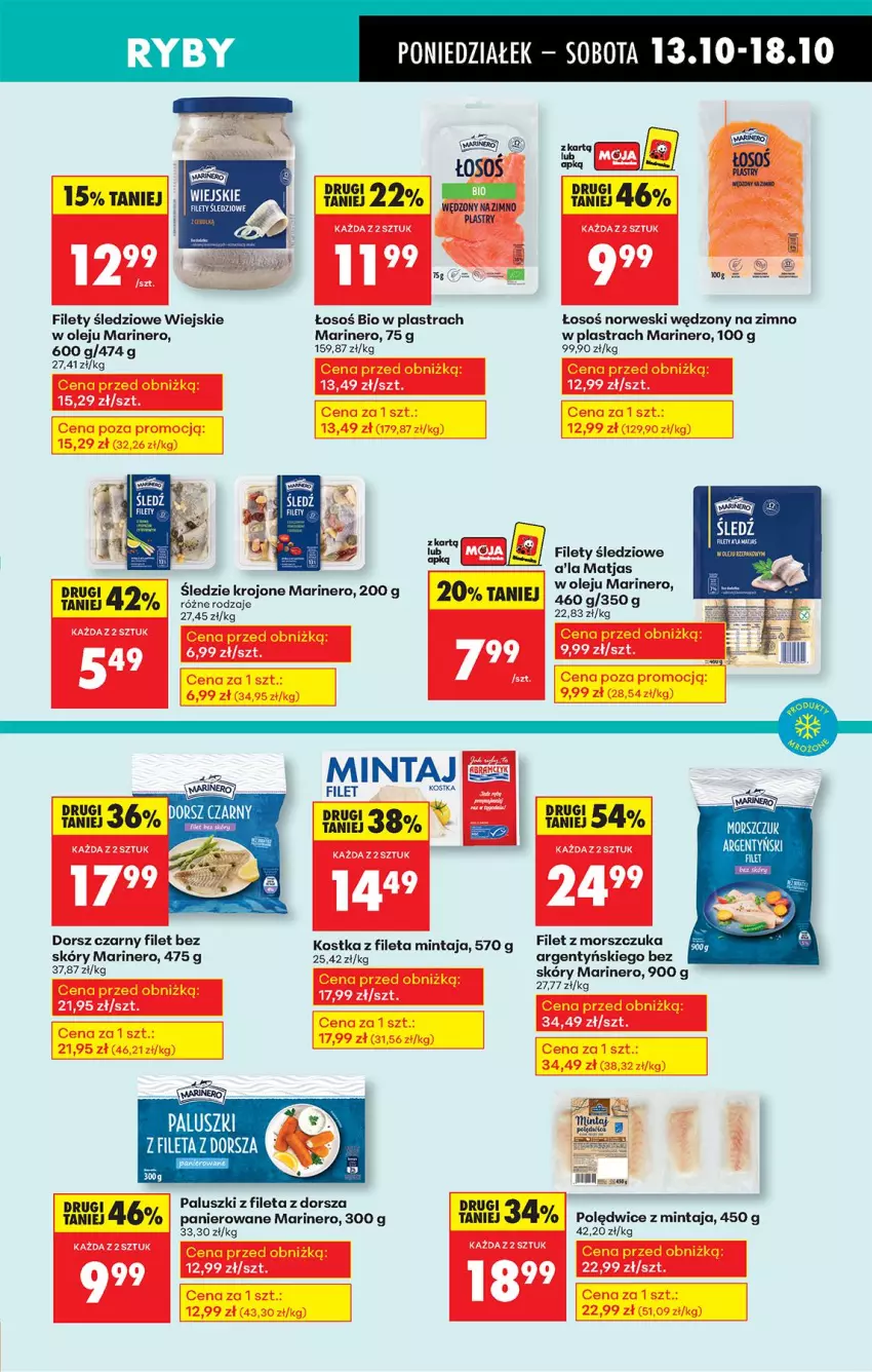 Gazetka promocyjna Biedronka - Od Poniedziałku - ważna 13.10 do 18.10.2025 - strona 33 - produkty: Dorsz, Filet z morszczuka, Matjas, Mintaj, Olej