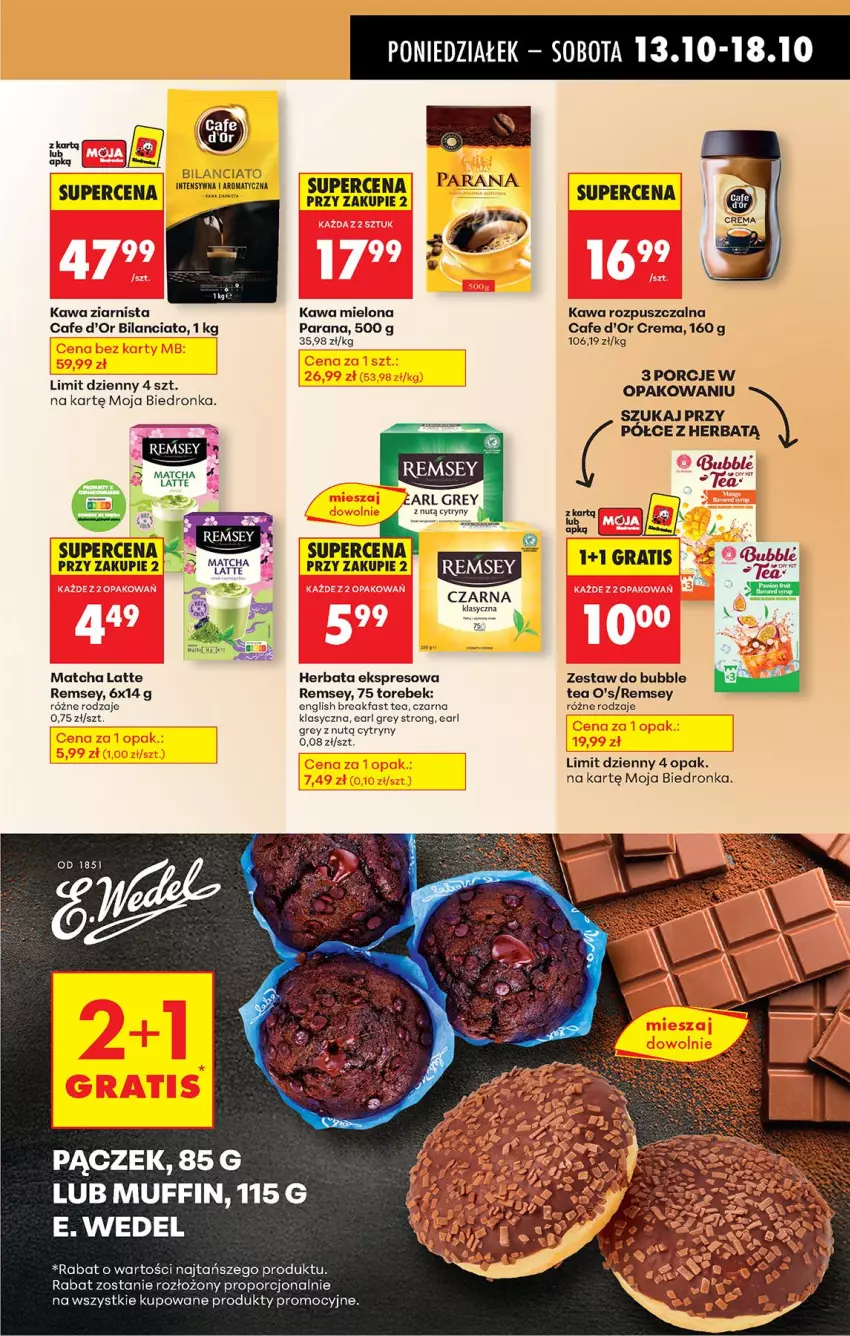Gazetka promocyjna Biedronka - Od Poniedziałku - ważna 13.10 do 18.10.2025 - strona 59 - produkty: E. Wedel, Earl Grey, Fa, Gra, Herbata, Kawa, Kawa mielona, Kawa rozpuszczalna, Pączek, Por