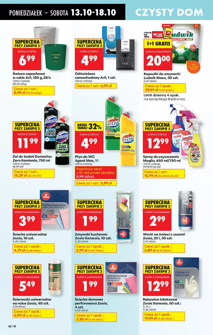 Gazetka promocyjna Biedronka - Od Poniedziałku - ważna 13.10 do 18.10.2025 - strona 70 - produkty: Domestos, Ludwik, Płyn do wc, Rękawice, Rękawice lateksowe, Spray do czyszczenia, Worki na śmiec, Worki na śmieci, Zmywaki kuchenne, Zmywarki