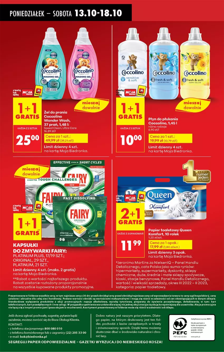 Gazetka promocyjna Biedronka - Od Poniedziałku - ważna 13.10 do 18.10.2025 - strona 74 - produkty: Fa, Fairy, Gin, Gra, Papier, Papier toaletowy, Płyn do płukania, Por, Zmywarki