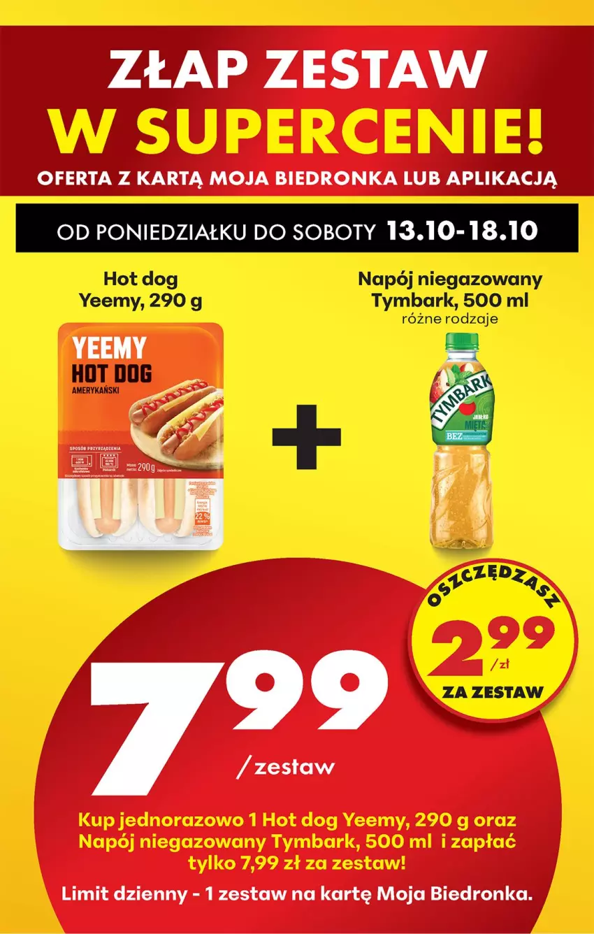 Gazetka promocyjna Biedronka - Od Poniedziałku - ważna 13.10 do 18.10.2025 - strona 89 - produkty: Hot dog, Napój, Napój niegazowany, Tymbark