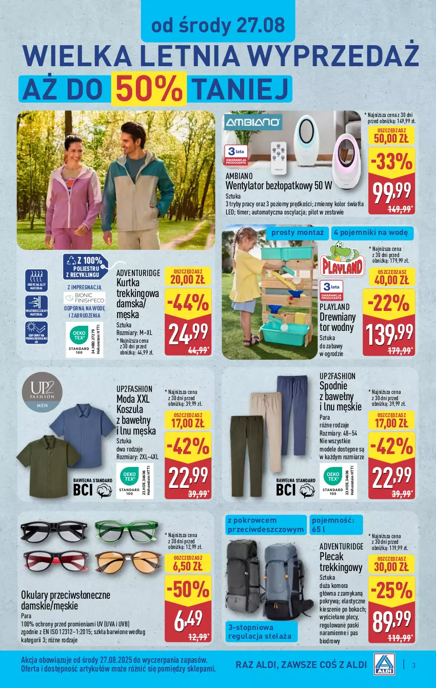 Gazetka promocyjna Aldi - Artykuły przemysłowe i tekstylia - ważna 27.08 do 30.08.2025 - strona 3 - produkty: Fa, Kosz, Koszula, Kurtka, Moda, Plecak, Pojemnik, Por, Spodnie, Top