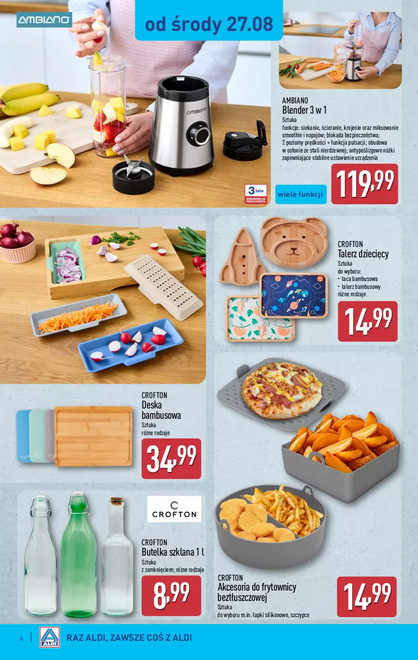 Gazetka promocyjna Aldi - Artykuły przemysłowe i tekstylia - ważna 27.08 do 30.08.2025 - strona 4 - produkty: Blender, Dzieci, LANA, Piec, Smoothie, Szczypce, Taca, Talerz