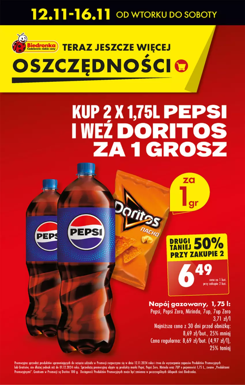 Gazetka promocyjna Biedronka - Od Poniedziałku - ważna 12.11 do 16.11.2024 - strona 17 - produkty: 7up, Gra, Mirinda, Napój, Napój gazowany, Pepsi