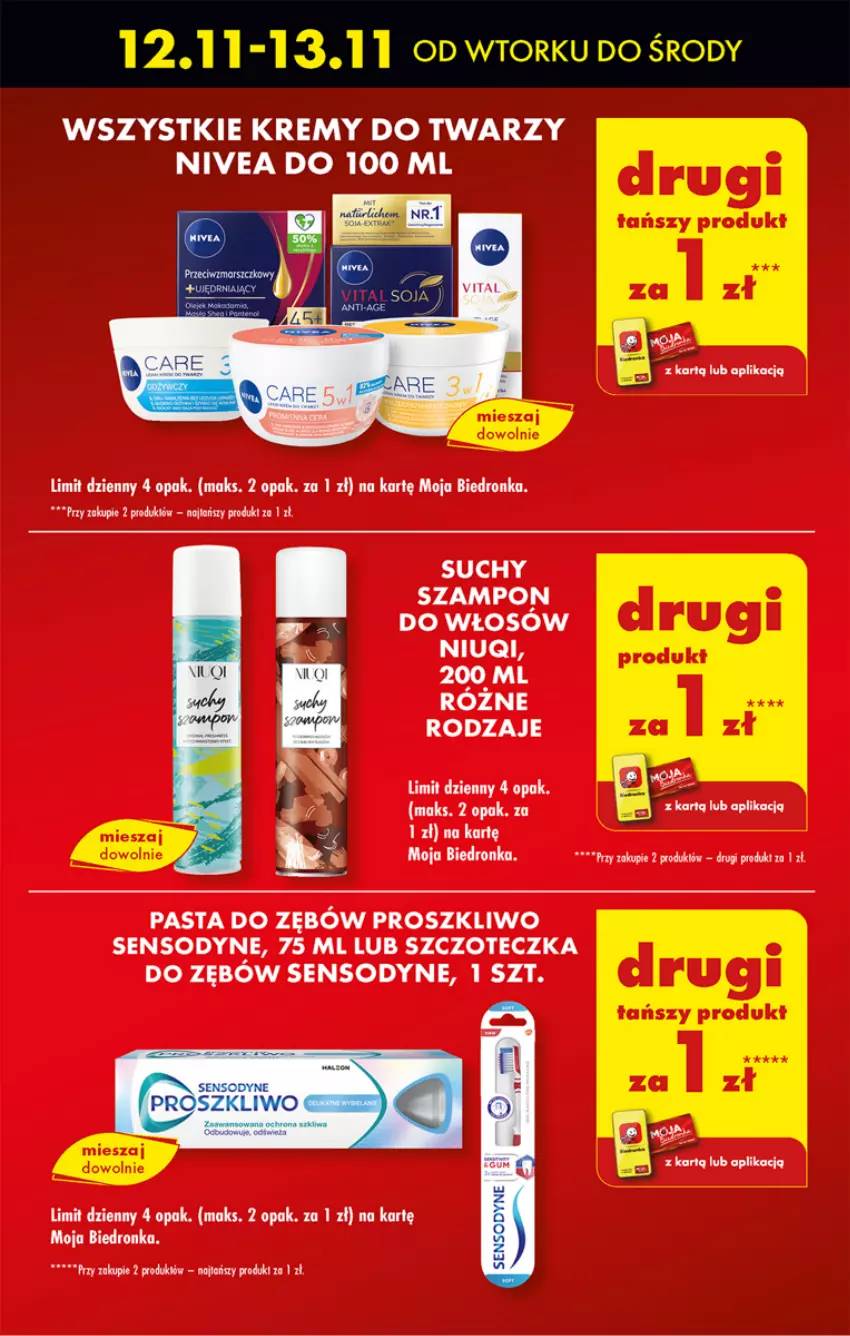 Gazetka promocyjna Biedronka - Od Poniedziałku - ważna 12.11 do 16.11.2024 - strona 21 - produkty: Fa, Niuqi, Nivea, Pasta do zębów, Sensodyne, Szampon, Szczoteczka, Szczoteczka do zębów