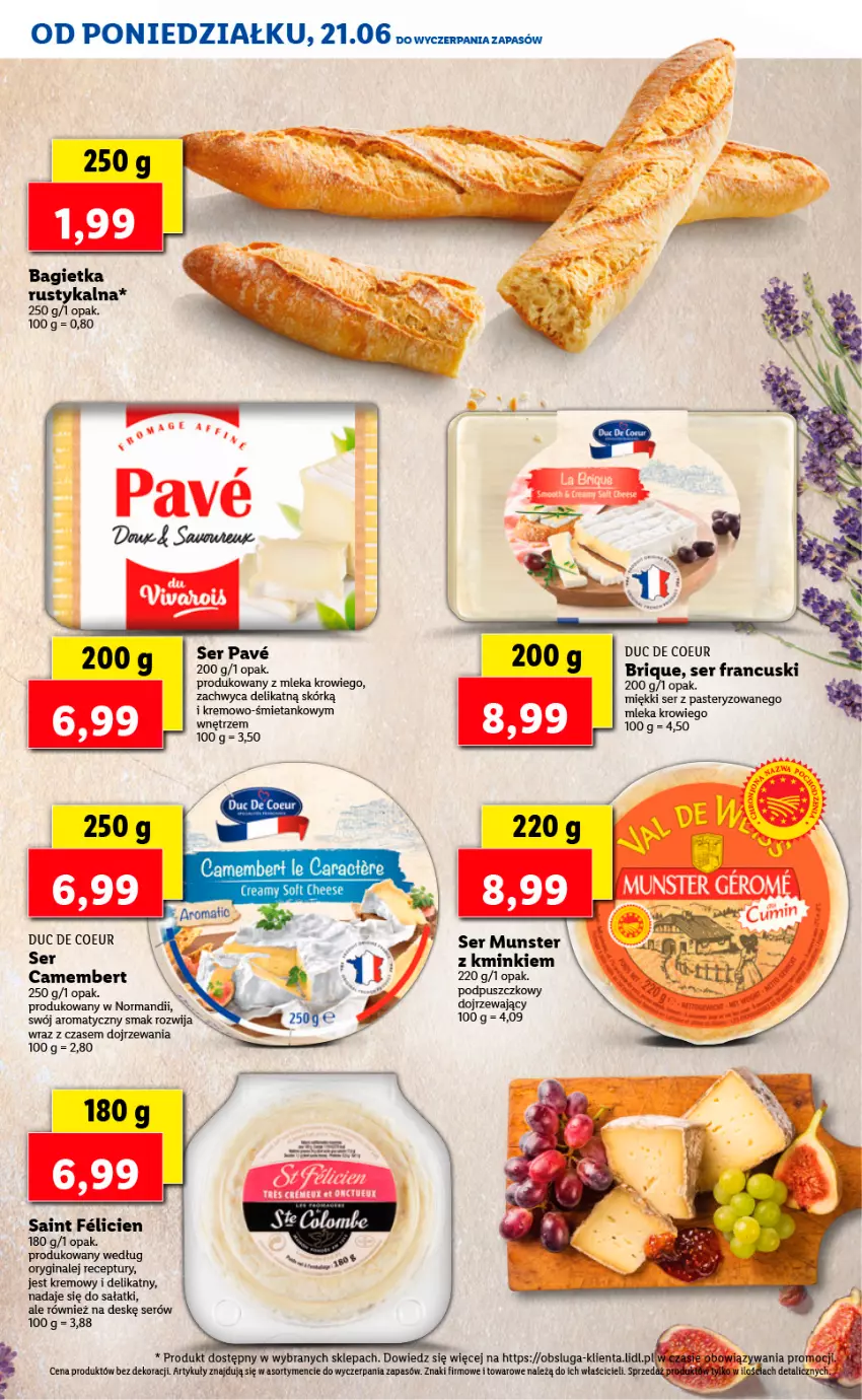 Gazetka promocyjna Lidl - TYDZIEŃ W STYLU FRANCUSKIM - ważna 21.06 do 25.06.2021 - strona 7 - produkty: Bagietka, Camembert, Gin, Rust, Sałat, Ser