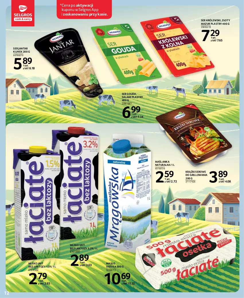 Gazetka promocyjna Selgros - Oferta spożywcza - ważna 13.05 do 26.05.2021 - strona 12 - produkty: Gouda, Grill, Królewski, LG, Maślanka, Masło, Mleko, Salami, Ser, Złoty Mazur