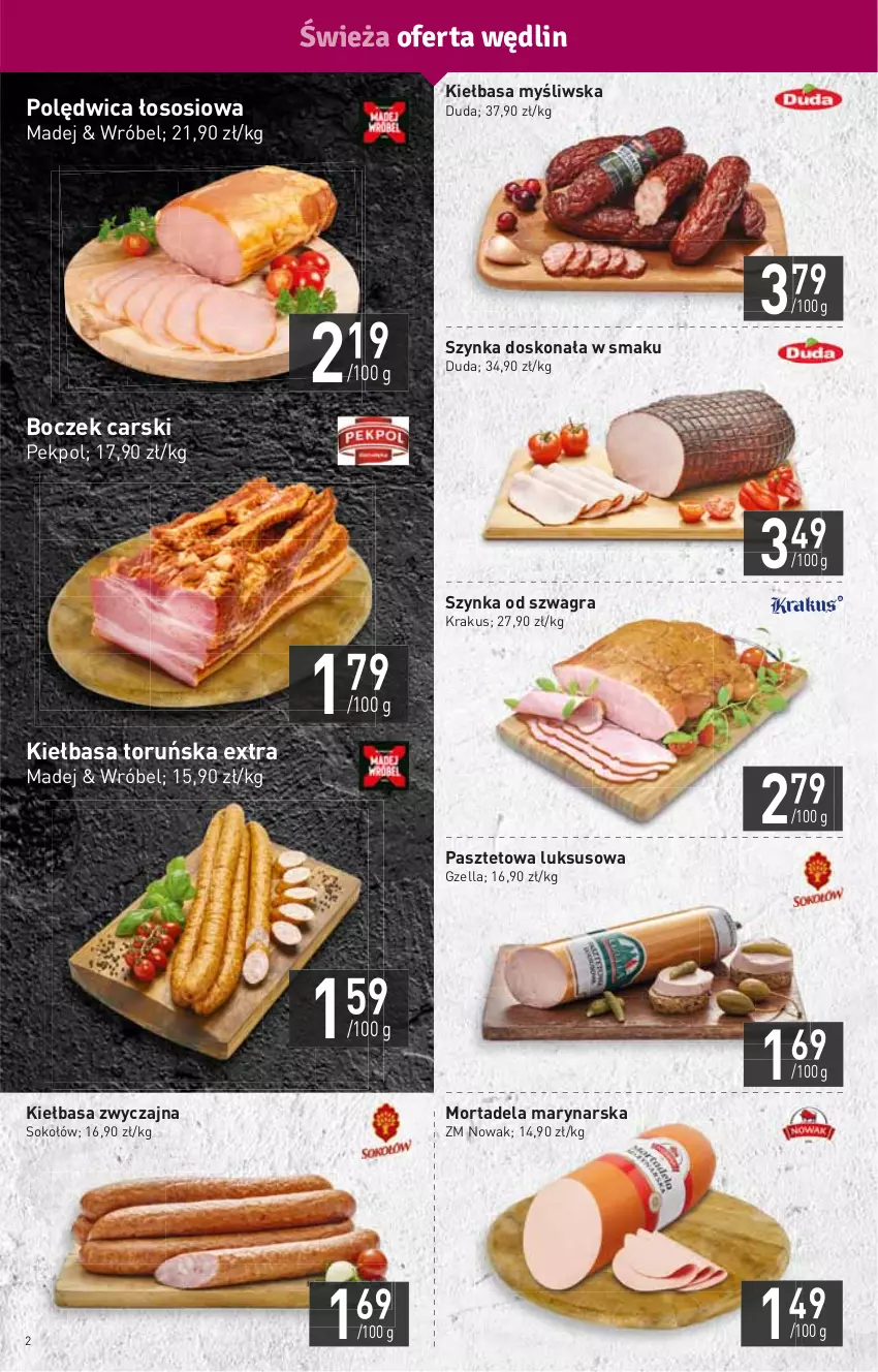 Gazetka promocyjna Stokrotka - Market - ważna 10.02 do 16.02.2022 - strona 2 - produkty: Boczek, Cars, Duda, Gra, HP, Kiełbasa, Krakus, NOWAK, Pasztet, Pekpol, Polędwica, Sok, Sokołów, Sos, Szynka