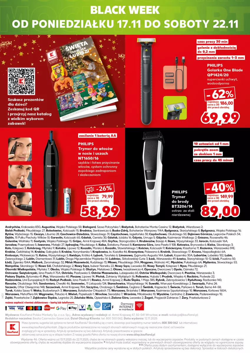 Gazetka promocyjna Kaufland - Kaufland - ważna 13.11 do 19.11.2025 - strona 18 - produkty: BIC, Gry, Kosz, LANA, Lion, Monte, Mysz, Namysłów, Olej, Parasol, Philips, Piast, Piec, Podlaski, Sól, Sos, Szal, Top
