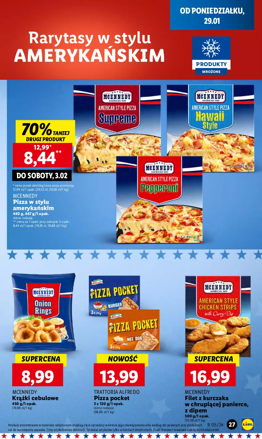 Gazetka promocyjna Lidl - GAZETKA - ważna 29.01 do 31.01.2024 - strona 37 - produkty: Krążki cebulowe, Kurczak, Pizza, Produkty mrożone