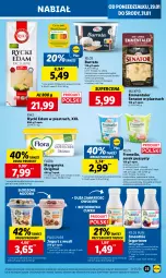 Gazetka promocyjna Lidl - GAZETKA - Gazetka - ważna od 31.01 do 31.01.2024 - strona 33 - produkty: Rycki Edam, Serek puszysty, Ser, Por, Pur, Mus, Gin, Jogurt, Burrata, Wazon, Serek, Pilos, Margaryna, Edam, Smoothie, Flora, Mango, Olej, Emmental
