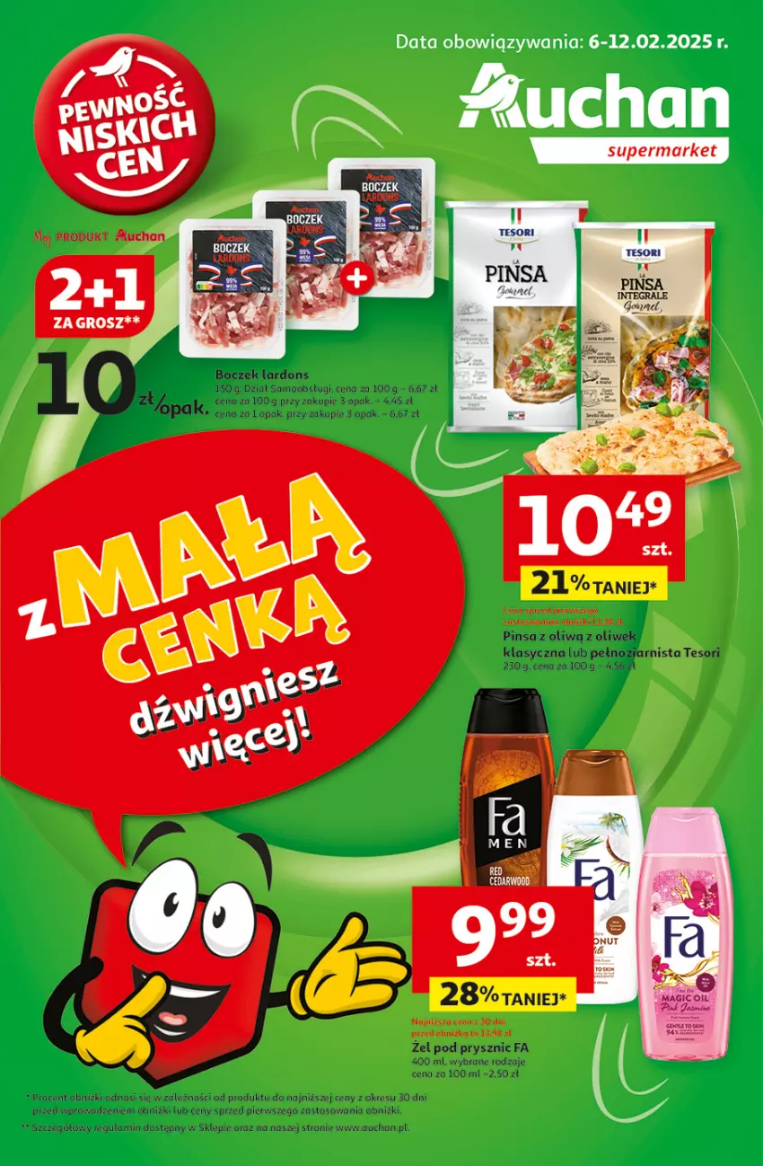 Gazetka promocyjna Auchan - z MAŁĄ CENKĄ dźwigniesz więcej! Supermarket - ważna 06.02 do 12.02.2025 - strona 1