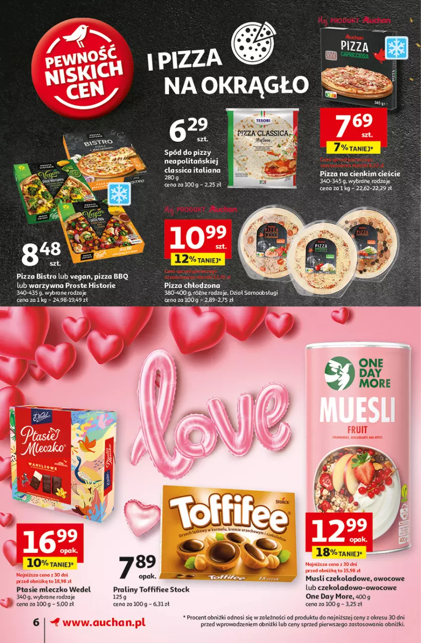 Gazetka promocyjna Auchan - z MAŁĄ CENKĄ dźwigniesz więcej! Supermarket - ważna 06.02 do 12.02.2025 - strona 8 - produkty: Mleczko, Mus, Pizza, Praliny, Ptasie mleczko, Stock