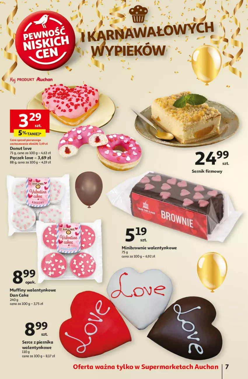 Gazetka promocyjna Auchan - z MAŁĄ CENKĄ dźwigniesz więcej! Supermarket - ważna 06.02 do 12.02.2025 - strona 9 - produkty: Brownie, Dan Cake, Donut, Muffiny, Pączek, Piernik, Ser