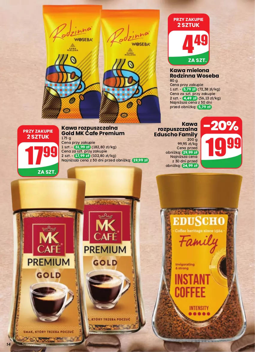 Gazetka promocyjna Dino - Gazetka 35 / 2026 - ważna 26.08 do 01.09.2026 - strona 14 - produkty: Fa, Kawa, Kawa mielona, Kawa rozpuszczalna, Woseba