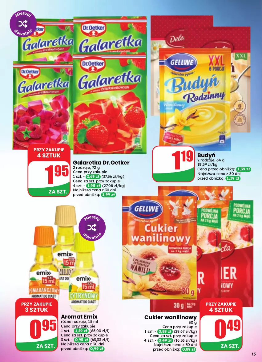 Gazetka promocyjna Dino - Gazetka 35 / 2026 - ważna 26.08 do 01.09.2026 - strona 15 - produkty: Budyń, Cukier, Cukier wanilinowy, Gala, Galaretka