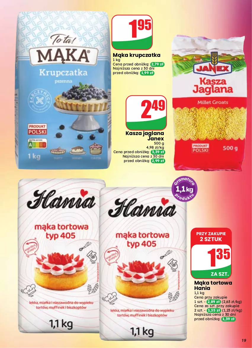 Gazetka promocyjna Dino - Gazetka 35 / 2026 - ważna 26.08 do 01.09.2026 - strona 19 - produkty: Kasza, Kasza jaglana, LANA, Mąka, Mąka tortowa