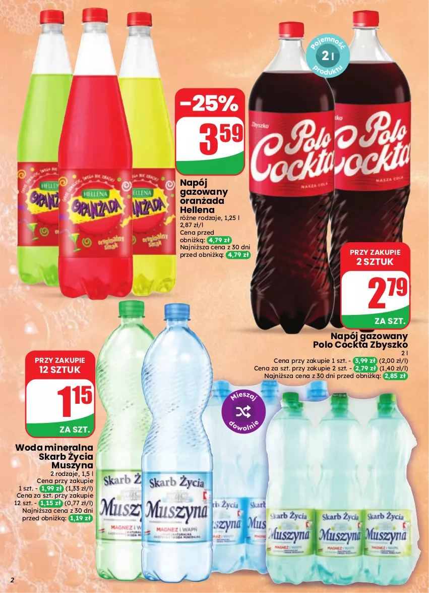 Gazetka promocyjna Dino - Gazetka 35 / 2026 - ważna 26.08 do 01.09.2026 - strona 2 - produkty: Hellena, Mus, Napój, Napój gazowany, Oranżada, Szyna, Woda, Woda mineralna