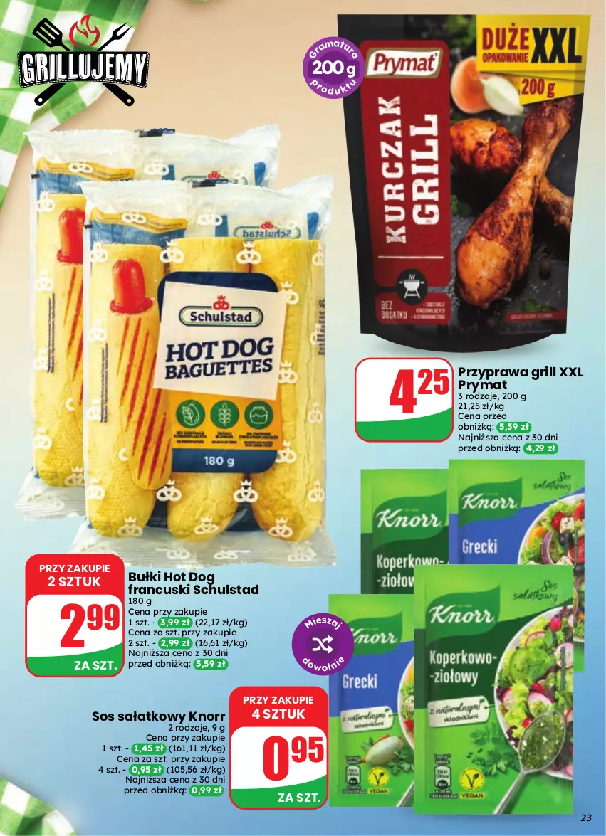 Gazetka promocyjna Dino - Gazetka 35 / 2026 - ważna 26.08 do 01.09.2026 - strona 23 - produkty: Grill, Hot dog, Knorr, Prymat, Sałat, Sos