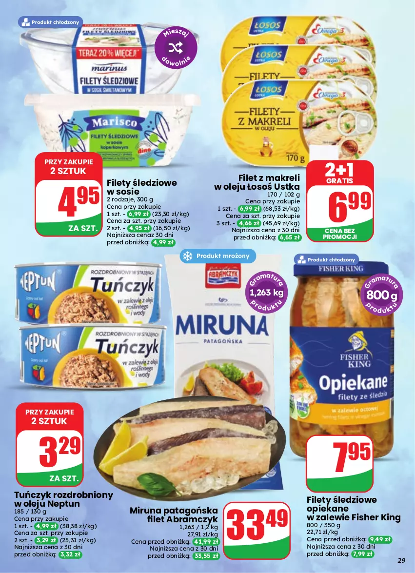 Gazetka promocyjna Dino - Gazetka 35 / 2026 - ważna 26.08 do 01.09.2026 - strona 29 - produkty: Filet z makreli, Gra, Miruna, Olej, Sos, Tago, Tuńczyk