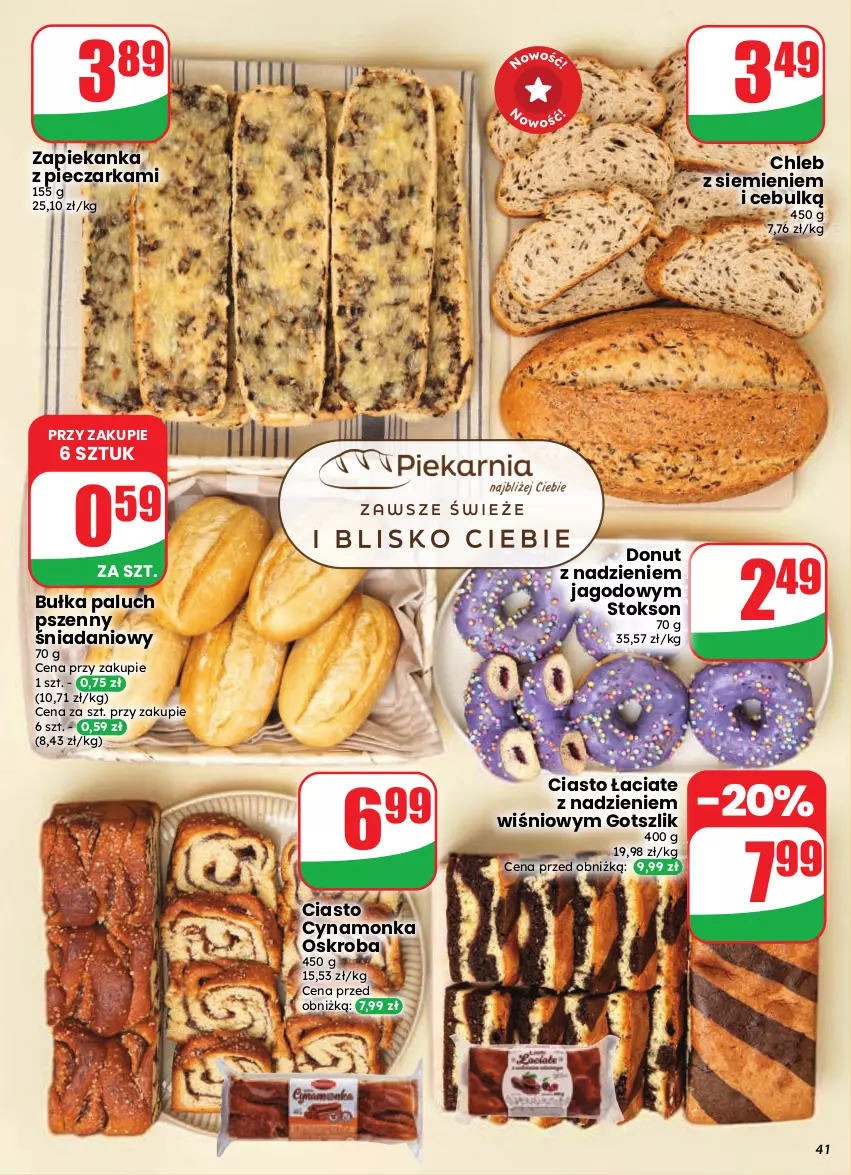 Gazetka promocyjna Dino - Gazetka 35 / 2026 - ważna 26.08 do 01.09.2026 - strona 41 - produkty: Bułka, Chleb, Danio, Donut, Piec, Pieczarka, Zapiekanka