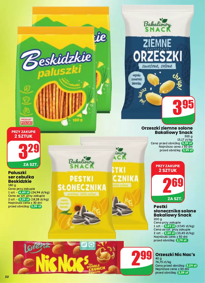 Gazetka promocyjna Dino - Gazetka 35 / 2026 - ważna 26.08 do 01.09.2026 - strona 50 - produkty: Beskidzki, Orzeszki, Orzeszki ziemne, Ser