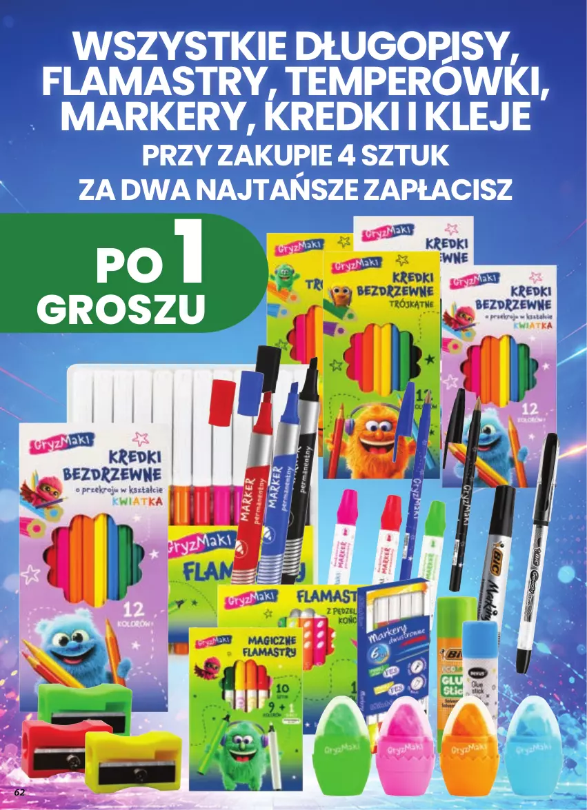 Gazetka promocyjna Dino - Gazetka 35 / 2026 - ważna 26.08 do 01.09.2026 - strona 62 - produkty: Długopis, Flamastry, Klej, Marker