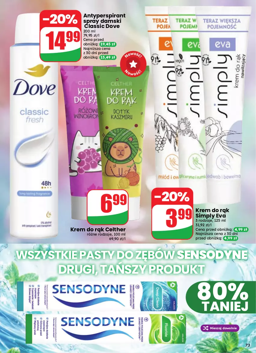Gazetka promocyjna Dino - Gazetka 35 / 2026 - ważna 26.08 do 01.09.2026 - strona 73 - produkty: Antyperspirant, Dove, Krem do rąk, Sensodyne