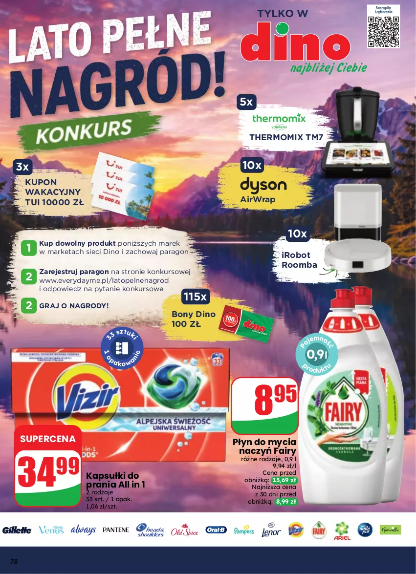 Gazetka promocyjna Dino - Gazetka 35 / 2026 - ważna 26.08 do 01.09.2026 - strona 78 - produkty: Do mycia naczyń, Fa, Fairy, Gra, IRobot, Kapsułki do prania, Płyn do mycia, Płyn do mycia naczyń, Robot, Roomba, Top