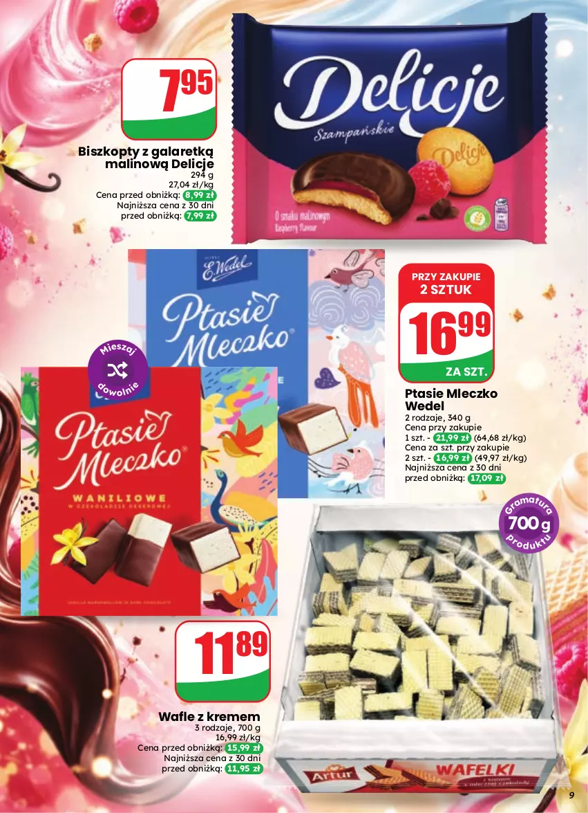 Gazetka promocyjna Dino - Gazetka 35 / 2026 - ważna 26.08 do 01.09.2026 - strona 9 - produkty: Biszkopty, Delicje, Gala, Mleczko, Ptasie mleczko, Wafle