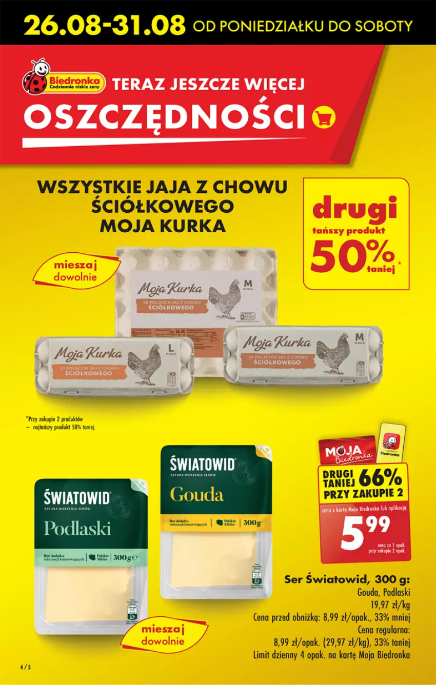 Gazetka promocyjna Biedronka - Od poniedzialku - ważna 26.08 do 31.08.2024 - strona 6 - produkty: Gouda, Jaja, Podlaski, Ser, Tera