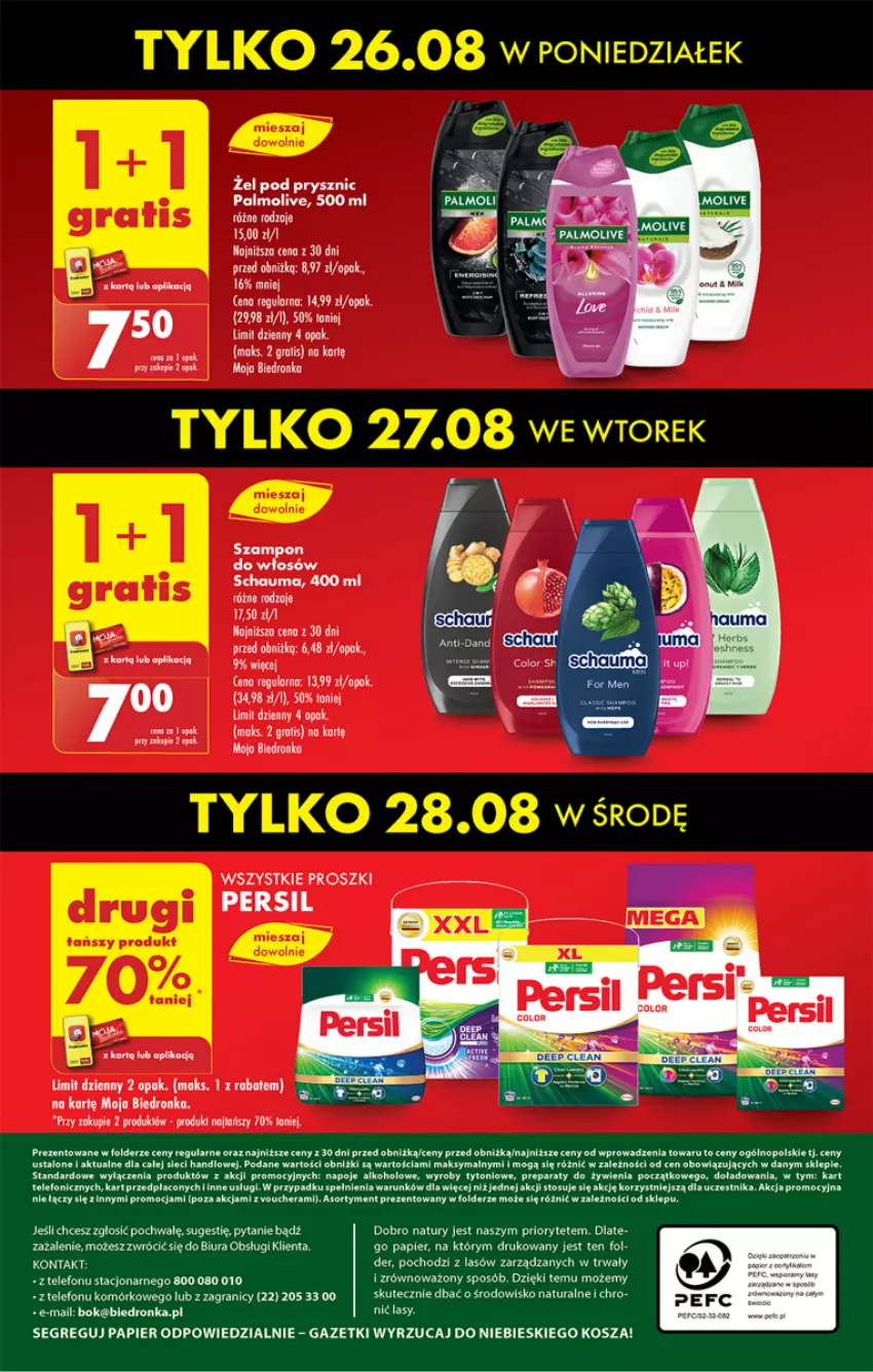 Gazetka promocyjna Biedronka - Od poniedzialku - ważna 26.08 do 31.08.2024 - strona 70 - produkty: Fa, Gra, Kosz, Napoje, Palmolive, Papier, Persil, Piec, Schauma, Szampon, Telefon