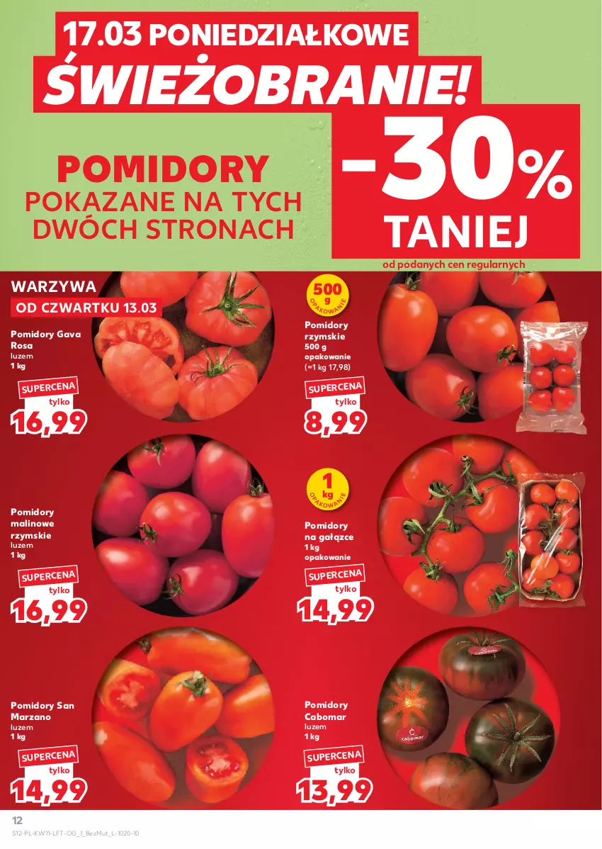 Gazetka promocyjna Kaufland - Gazetka tygodnia - ważna 13.03 do 19.03.2025 - strona 12 - produkty: Pomidory, Warzywa