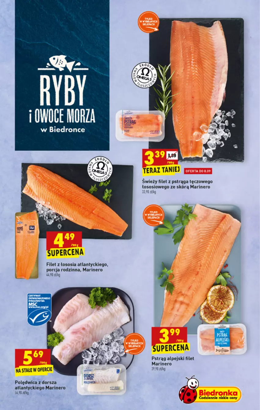 Gazetka promocyjna Biedronka - W tym tygodniu - ważna 06.09 do 11.09.2021 - strona 27 - produkty: Dorsz, Filet z pstrąga, Polędwica, Por, Pstrąg, Sos, Tera